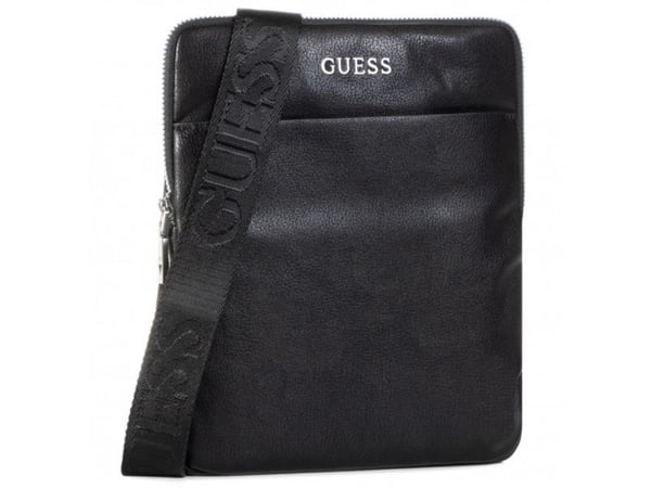 Guess Scala Flat Top Zip tekstil crossbody-veske, svart, for menn