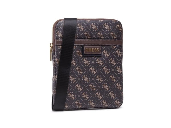 Guess Vezzola tekstil crossbody-veske – mørkebrun 19x24x2 cm (for menn)