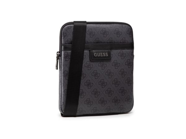 Guess Vezzola tekstil crossbody-veske, svart, 19 x 24 x 2 cm