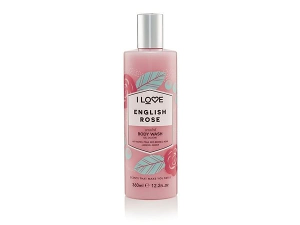 I Love, English Rose, hydrerande duschgel 360 ml unisex