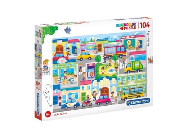 Clementoni Puslespill 104 brikker Super Color - I byen