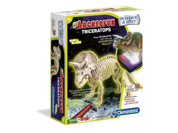 Clementoni Clementoni, Vitenskap & spill, Archeofun Triceratops Glow in the Dark Puzzle, 61723, Unisex, 7+ år Unisex