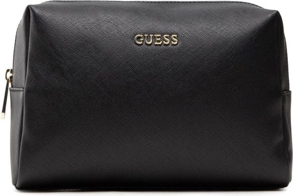 Guess Saffiano Vanilla toalettmappe i syntetisk læder svart 23 x 17 x 8 cm
