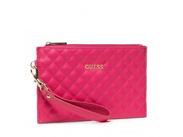 Guess holdall/handbag i øko-lær, quiltet effekt & håndrem, fuchsia, 23 x 15 x 1.5 cm