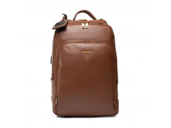Guess, Scala, Synthetic Leather, Backpack, Brown, For Men, 27.5 x 42.5 x 13 cm