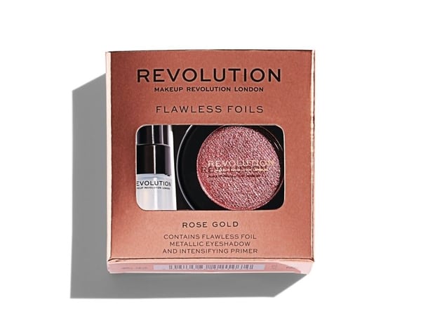 Makeup Revolution Flawless Foils Metallic ögonskugga + bas Rose Gold