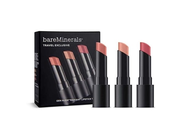 bareMinerals Travel Exclusive Set med Gen Nude Radiant, Cocoa, Cream Lipstick (flera nyanser) 3,35 g + 3,35 g + 3,5 g