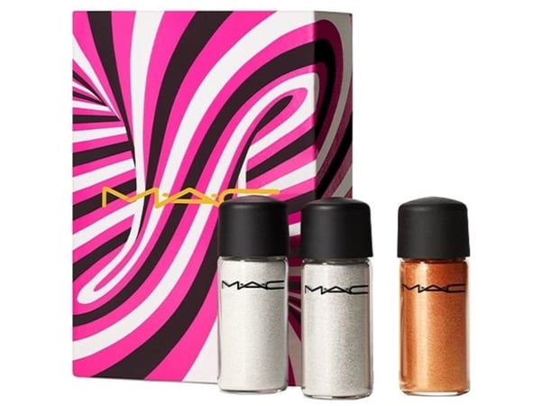 MAC Sprinkle Of Magic-sett - Mini løse glitterøyenskygger: Gold/Rød/Bronse, 2,5 g + 2,5 g + 2,5 g