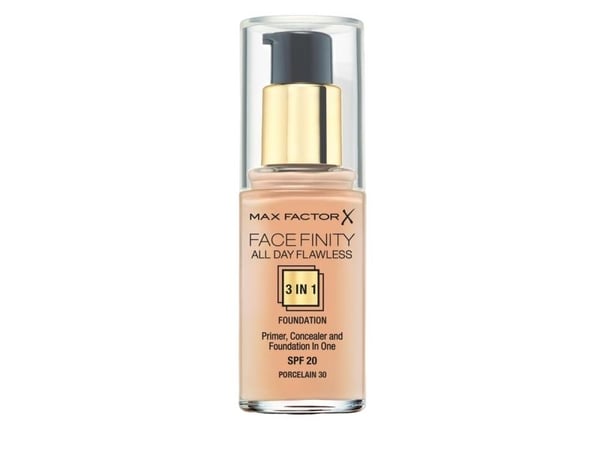 MAX FACTOR Facefinity All Day Flawless 3in1 Foundation Spf20 30 Porcelain 30ml