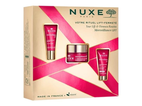 Nuxe-sett: Merveillance Expert Lifting dagkrem 50 ml + Merveillance Lift vegan løfteøyekrem 15 ml + Merveillance Lift vegan løftenattkrem 15 ml