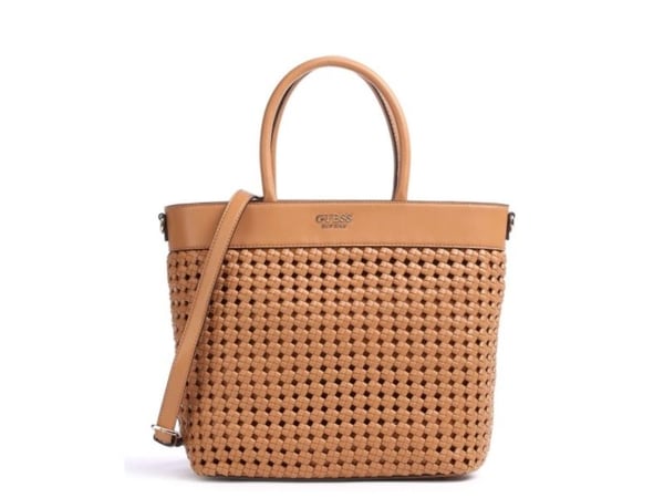 Guess Sicilia veske i syntetisk lær, tekstil, cognac, HWWG8490230, 30 x 30 x 12 cm