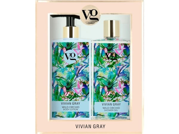 Vivian Gray set Wild Orchid: duschgel + bodylotion 350 ml (för alla hudtyper)