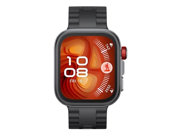 Huawei Watch Fit 4 Pro - Aluminiumslegering - smartklokke med stropp - fluorelastomer - svart - håndleddstørrelse: 130-210 mm - display 1.82" - Blu...