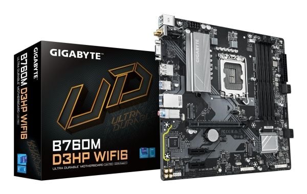 Gigabyte B760M D3HP WIFI6 - Hovedkort - micro ATX - LGA1700-sokkel - B760 Chipset - USB-C 3.2 Gen 1, USB 3.2 Gen 1 - Gigabit LAN, Bluetooth, Wi-Fi ...