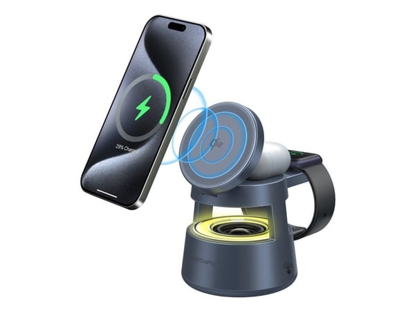 4smarts 541327, Innendørs, USB, Trådløs lading, Grå