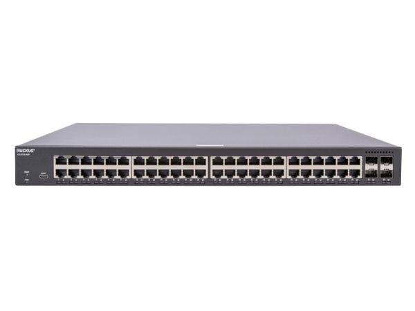 Ruckus ICX 8100-48PF - Switch - Styrt - 48 x 10/100/1000 (PoE+) + 4 x 10 Gigabit SFP+ (opplenke) - front og side til bakside - rackmonterbar - PoE+...