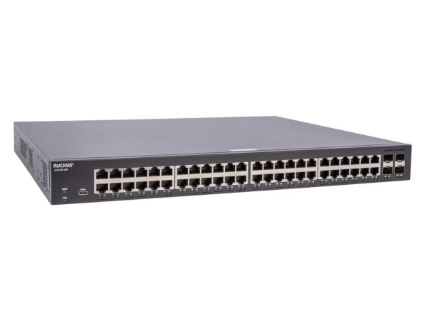 Ruckus ICX 8100-48PF - Switch - Styrt - 48 x 10/100/1000 (PoE+) + 4 x 10 Gigabit SFP+ (opplenke) - front og side til bakside - rackmonterbar - PoE+...