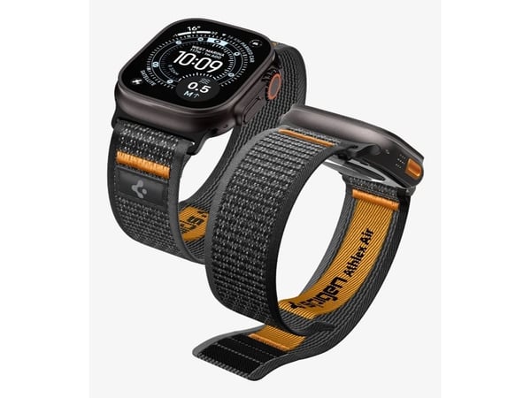 Spigen Athlex Air 2, Band, Smartklokke, Svart, Oransje, Apple, Apple - Apple Watch Ultra 3 (49mm), Apple - Apple Watch Ultra 2 (49mm), Apple - Appl...