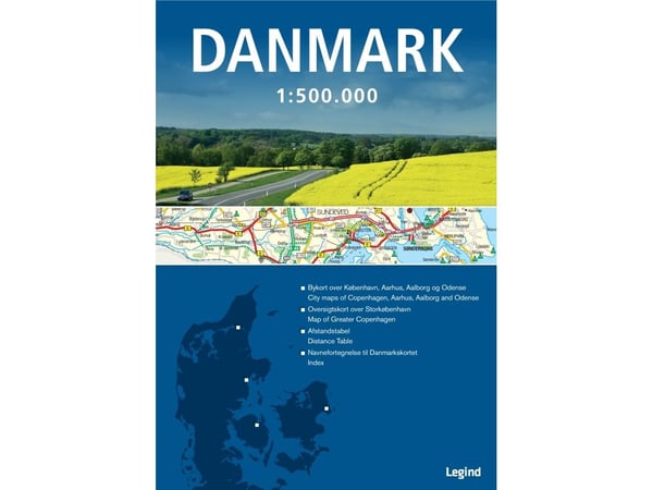 Danmark foldekart | Språk: Dansk