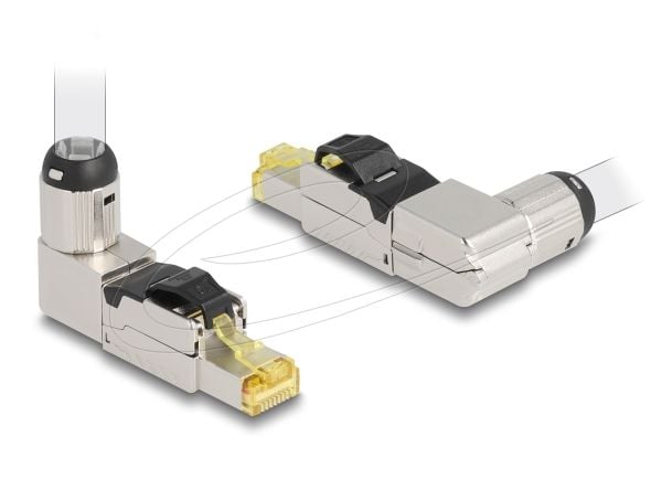 DeLOCK 86289, 1 x RJ-45, Harmaa, Uros, Kulmikas, Sinkki, Cat6a
