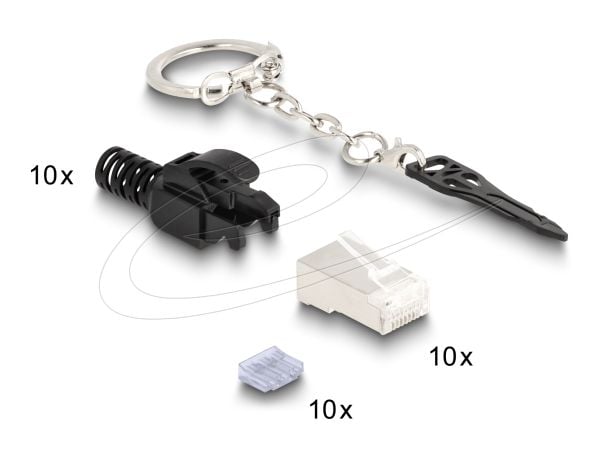 DeLOCK 66988, RJ45, Musta, Metallinen, Uros, Suora, Polykarbonaatti (PC), Cat6a