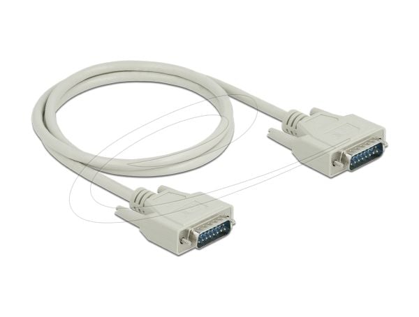 Delock - Serielt kabel - DB-15 (han) til DB-15 (han) - 1 m - tommelskruer - beige