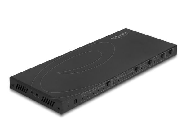 Delock - Video/audio switch - HDMI, matrix, 4K 60 Hz, with audio extractor - 4 x 2 - stasjonær, veggmonterbar