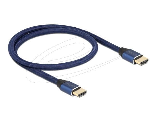 Delock - Ultra High Speed - HDMI-kabel - HDMI hann til HDMI hann - 50 cm - trippel beskyttelse - blå - gullglimtkontakter, 8 K 60 Hz (7680 x 4320) ...