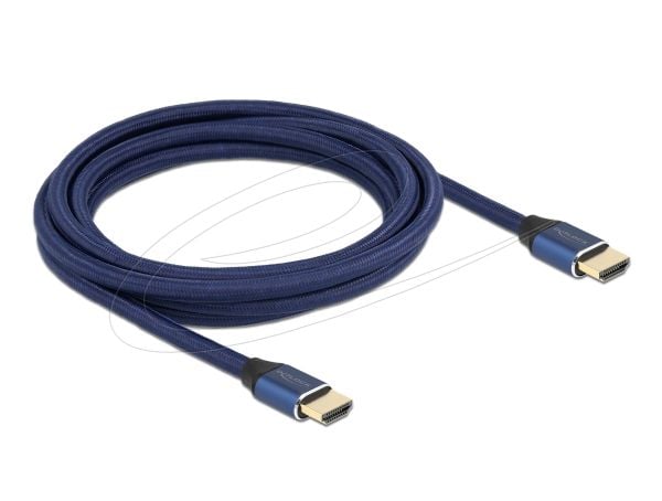 Delock - Ultra High Speed - HDMI-kabel - HDMI hann til HDMI hann - 3 m - trippel beskyttelse - blå - gullglimtkontakter, 8 K 60 Hz (7680 x 4320) st...
