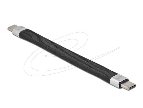 Delock - USB-kabel - USB-C (hann) til USB-C (hann) - USB 3.2 Gen 2 - 20 V - 5 A - 13 cm - flat - svart