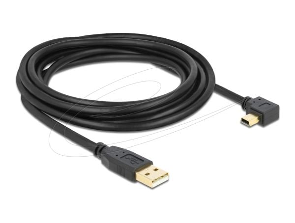 Delock - USB-kabel - USB (hann) til mini-USB type B (hann) - 3 m - rettvinklet kontakt