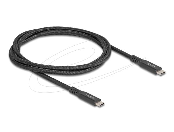 Delock USB 20 Gbps kaapeli USB Type-C uros uros PD 3.0 100 W E-Marker 1 m musta metallia