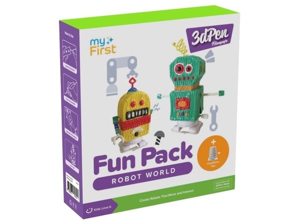 XMaster myFirst 3dPen Make Filaments Fun Pack – kreativt sett for 3dPen, inneholder 5 maler, 12 PCL-innsatser (25 m), dreiedrift for modeller, term...