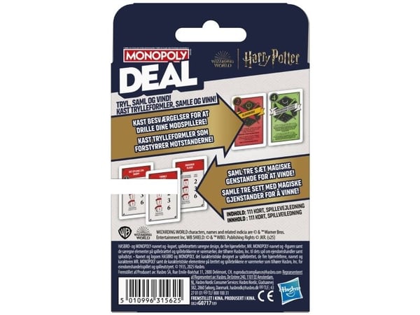 Monopoly Deal Harry Potter DK/NO
