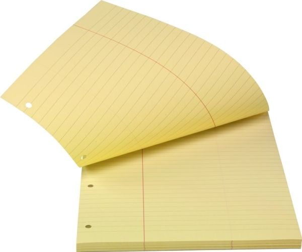 Bantex 100051856, 210 x 297 mm (A4), Linjerte ark, 80 g/m², Gult, 210 mm, 295 mm