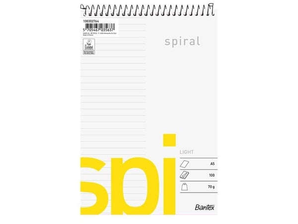 Bantex Light Spi spiraalilohko A5, lineaarinen