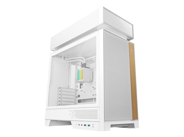 DeepCool CL6600 WH - Mid tower - ATX - sidepanel med vindu (herdet glass) - ingen strømforsyning (ATX / SFX / SFX-L) - hvit - USB/lyd