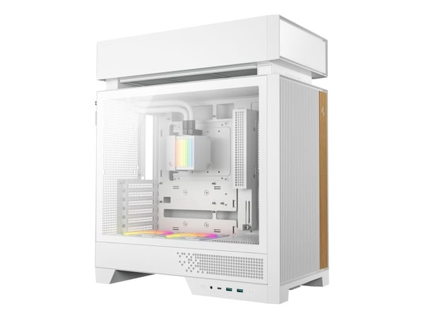DeepCool CL6600 WH - Mid tower - ATX - sidepanel med vindu (herdet glass) - ingen strømforsyning (ATX / SFX / SFX-L) - hvit - USB/lyd