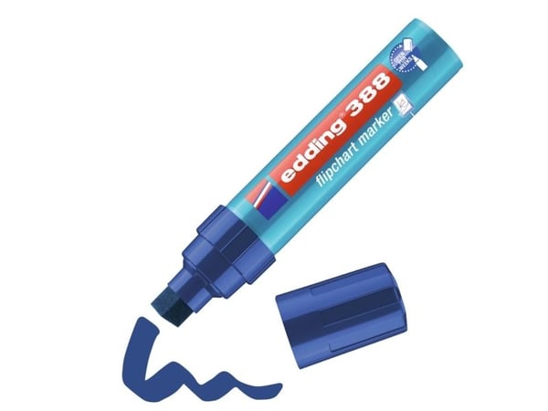 Edding 388, 1 styck, Blå, Mejselspets, Turkos, Plast, Rund