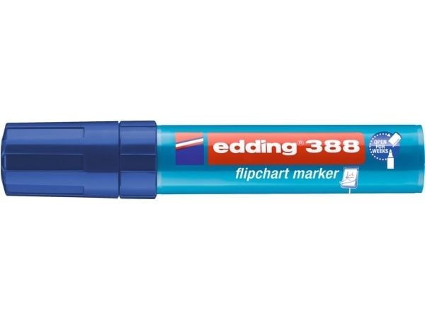 Edding 388, 1 styck, Blå, Mejselspets, Turkos, Plast, Rund