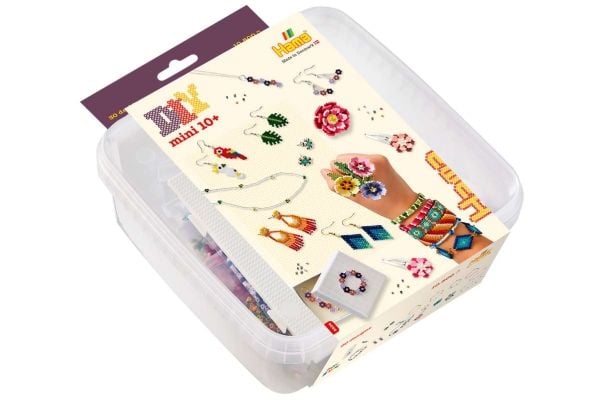Hama mini perler og stiftplater i bøtte, smykker