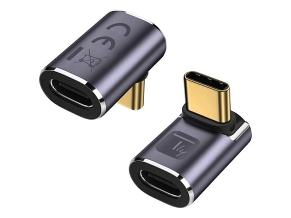 TECHly - USB-adapter - 24 pin USB-C (hann) vinklet til 24 pin USB-C (hunn) - USB4 - 20 V - 5 A - up to 40 Gbps data transfer rate, 2K 60Hz støtte, ...