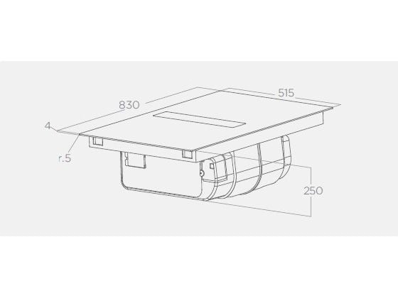 Elica NikolaTesla Fit XL Raw, Sort, Innebygget, 83 cm, Sonebasert induksjon, Glass, 4 zone(s)