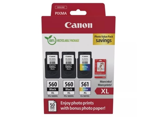 Canon PG-560XLx2/CL-561XL blekkpatroner, 3-pk til PIXMA TS535x/TS745x