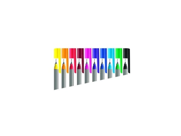 Edding 55, Svart, Rød, Blå, Grønn, Gult, Oransje, Brun, Fiolett, Rosa, Lyseblå, Fint, 0,3 mm, 140 mm, 14 mm, 175 mm