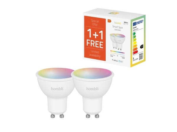 Hombli HBPP-0119, Smartpære, Hvit, GU10, Multi, 2700 K, 6500 K