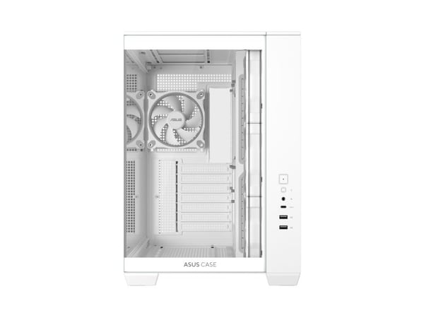 ASUS A32 PLUS - ATX-boks - sidepanel med vindu (herdet glass) - ingen strømforsyning (ATX) - hvit - USB/lyd