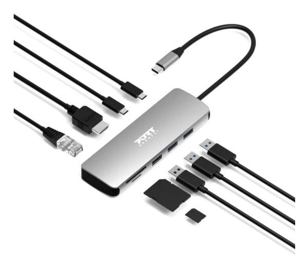 PORT TRAVEL - Dokkingstasjon - USB-C - HDMI - 1GbE