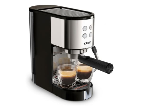 Krups Virtuoso XP441810, Espressomaskin, 1,1 l, Malt kaffe, 1350 W, Svart, Rustfritt stål