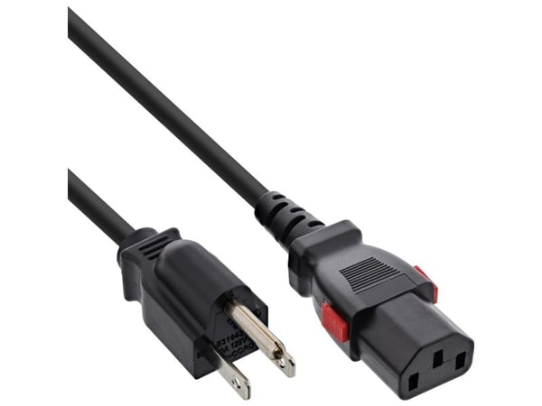 InLine verkkokaapeli verkkopistoke USA IEC-pistoke C13 lukittava - Kaapeli - Audio/Multimedia (16953U)